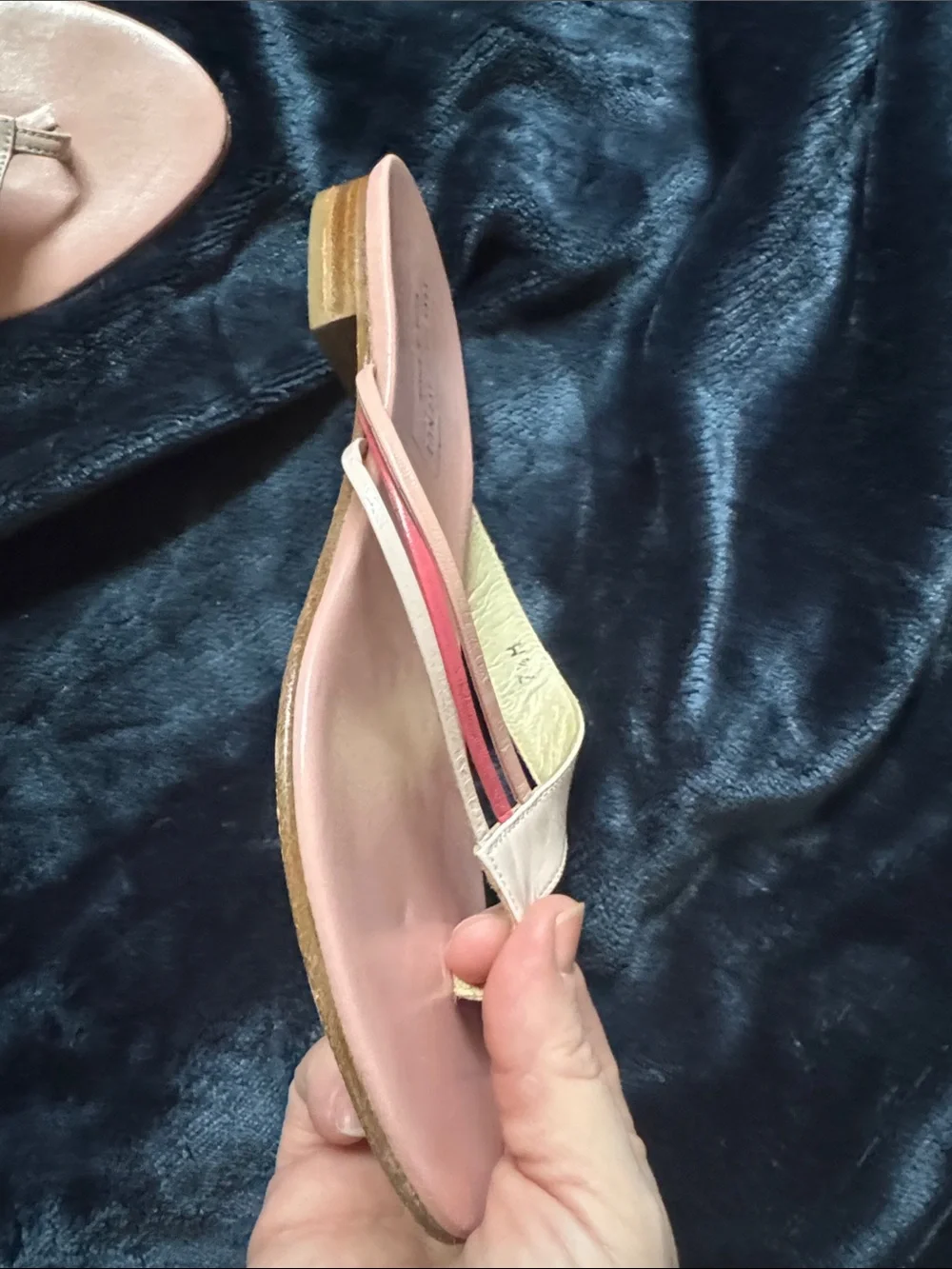 Saks Fifth Avenue Pink, Cream and Coral Strap Sandals